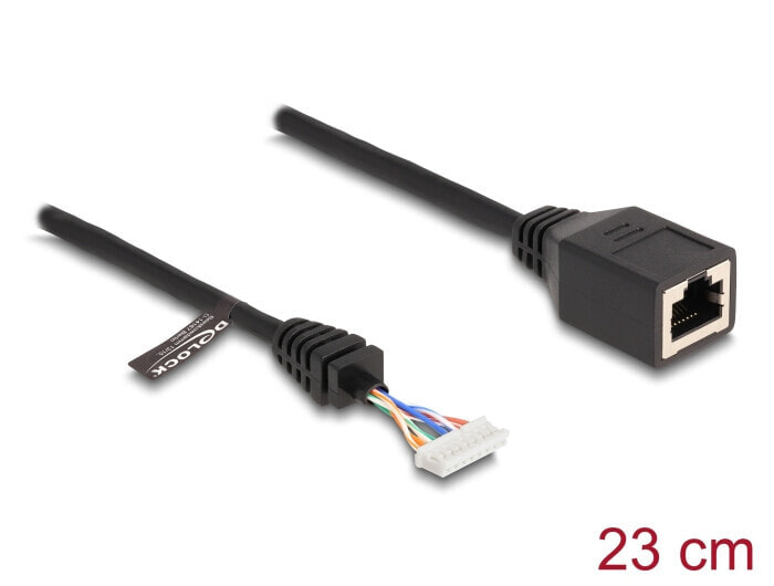 Kabel RJ45 Buchse zu Pfostenbuchse 2.00 mm 8 Pin Cat.5e 23 cm schwarz