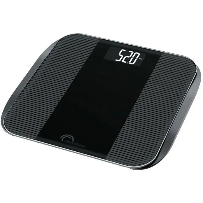 LITTLE BALANCE Slim Wave LCD-Personenwaage - 180 кг / 100 г - Schwarz glnzend