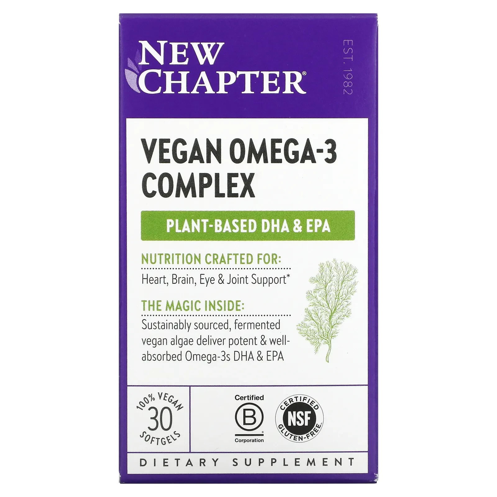 Нью Чэптэ, Vegan Omega-3, 30 веганских капсул