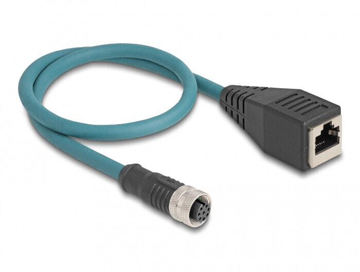 M12 Adapterkabel A-kodiert 8 Pin Buchse zu RJ45 50 cm - Network - 0.5 m