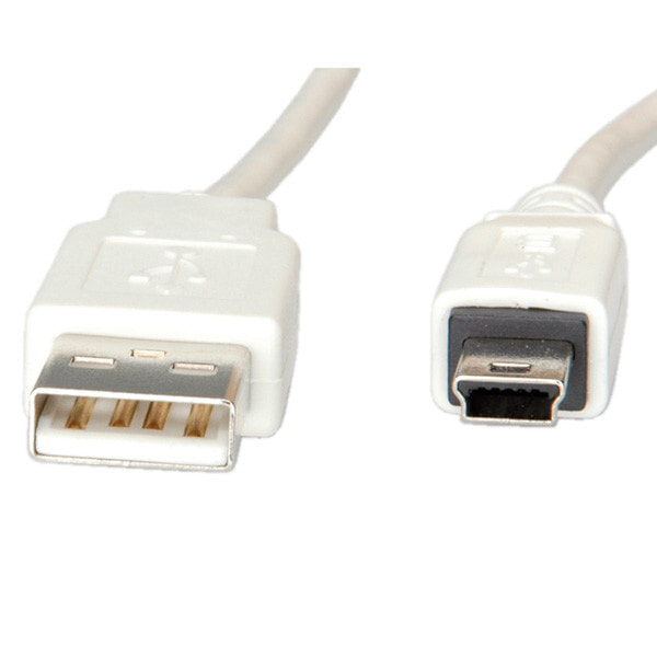 Value 11.99.8708 USB кабель 0,8 m 2.0 USB A Mini-USB B Белый