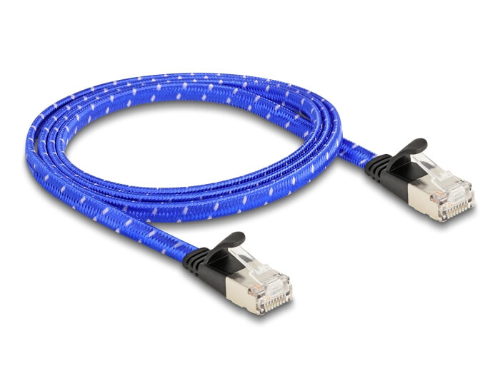Delock 80383 - RJ45 Flachband Netzwerkkabel Cat.6A U/FTP 1 m blau - Network - CAT 6a