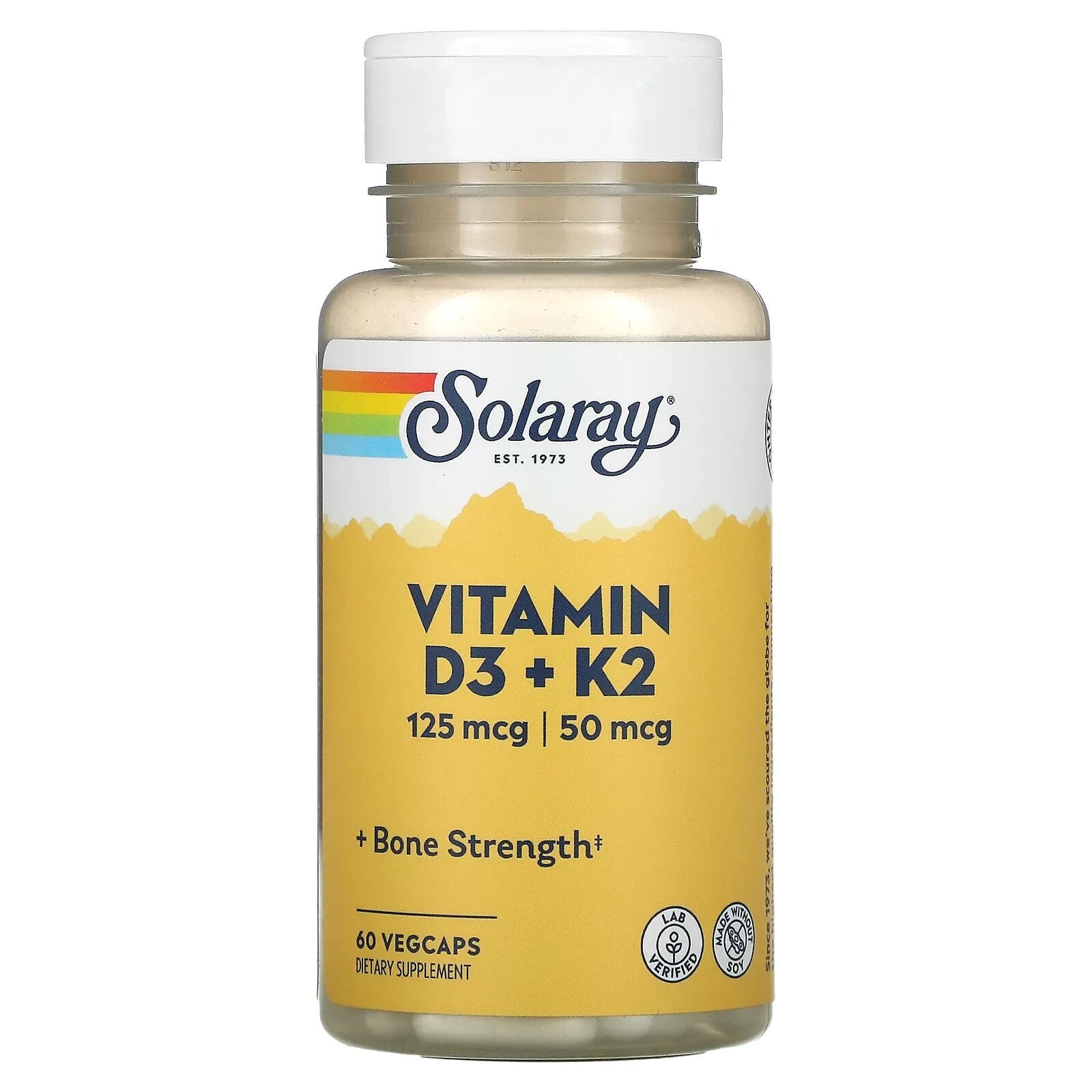 Solaray, Vitamin D3 + K2, 120 VegCaps