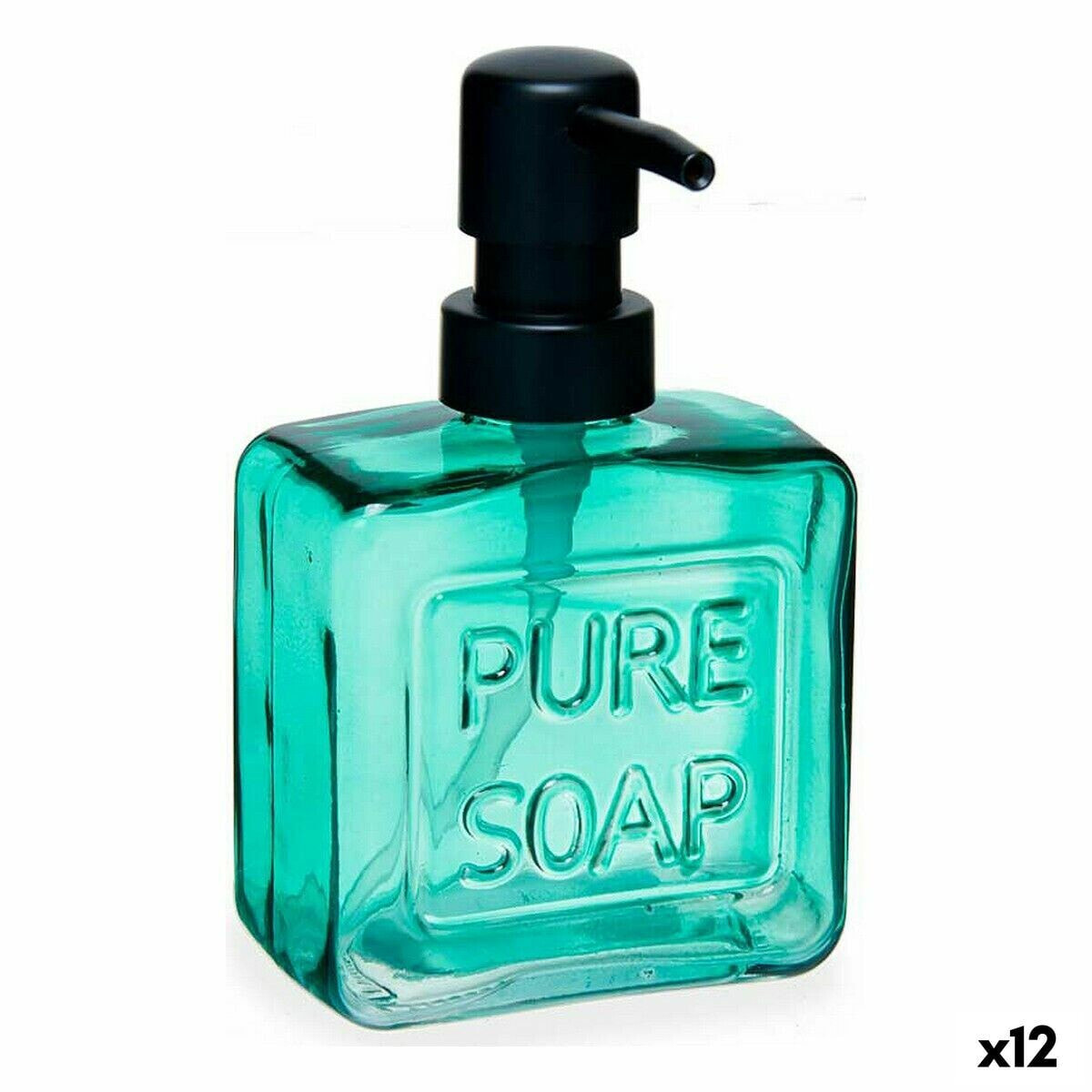 Дозатор мыла Pure Soap 250 ml Стеклянный Зеленый Пластик (12 штук)
