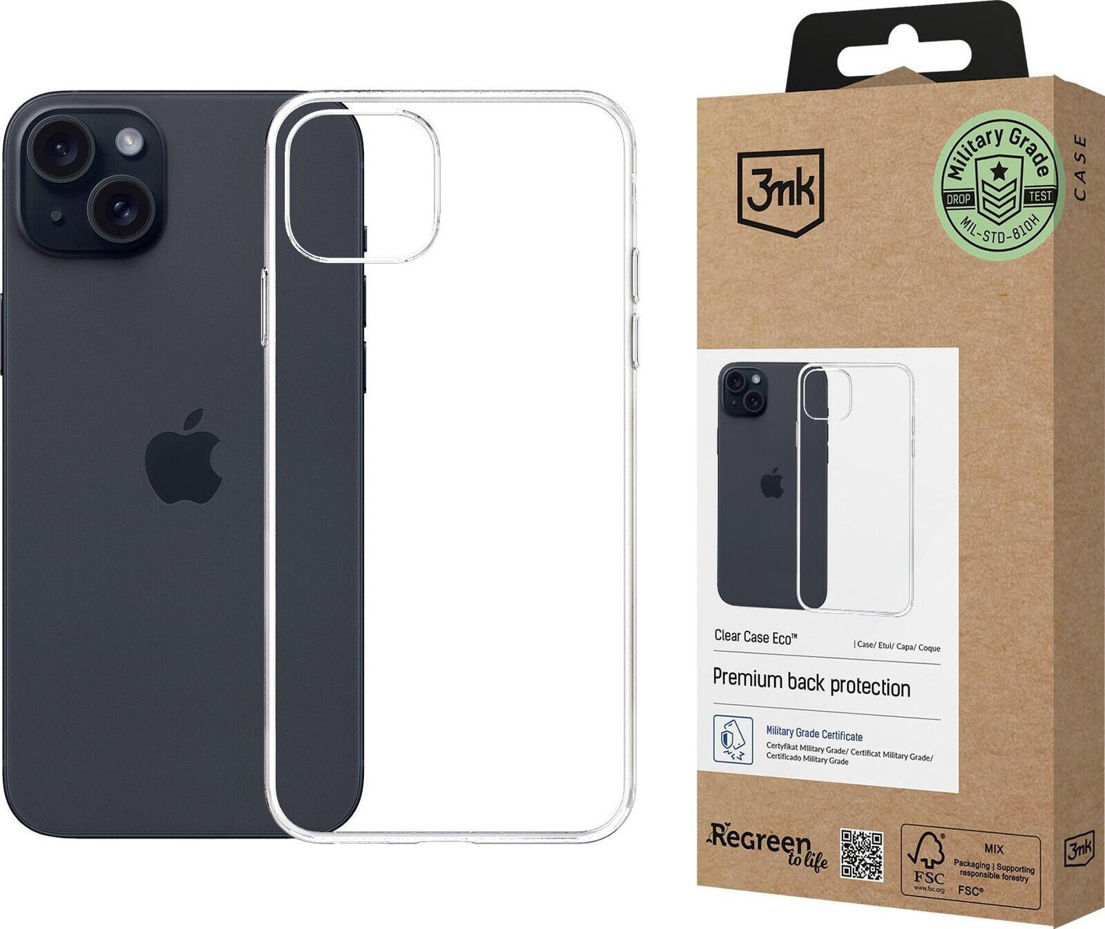 3MK 3MK ClearCase Eco iPhone 15 Plus GRS CU 1304127