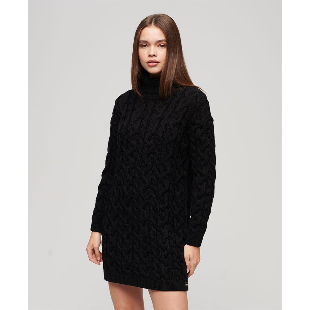 SUPERDRY Roll Neck Cable Knit Dress