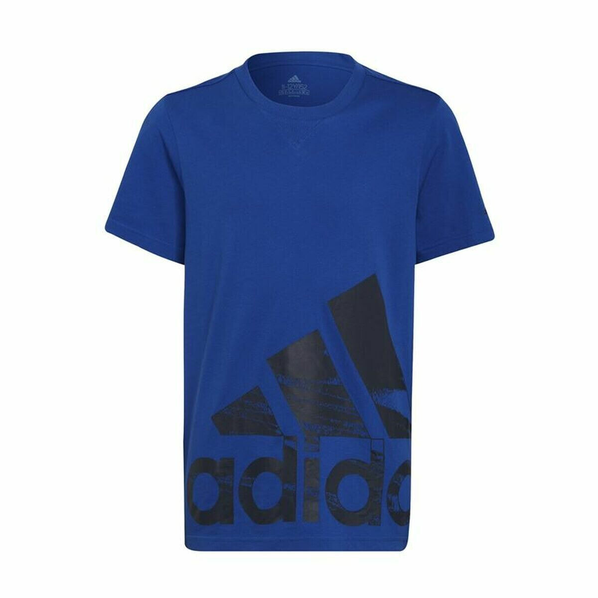 Child's Short Sleeve T-Shirt Adidas Big Logo Blue