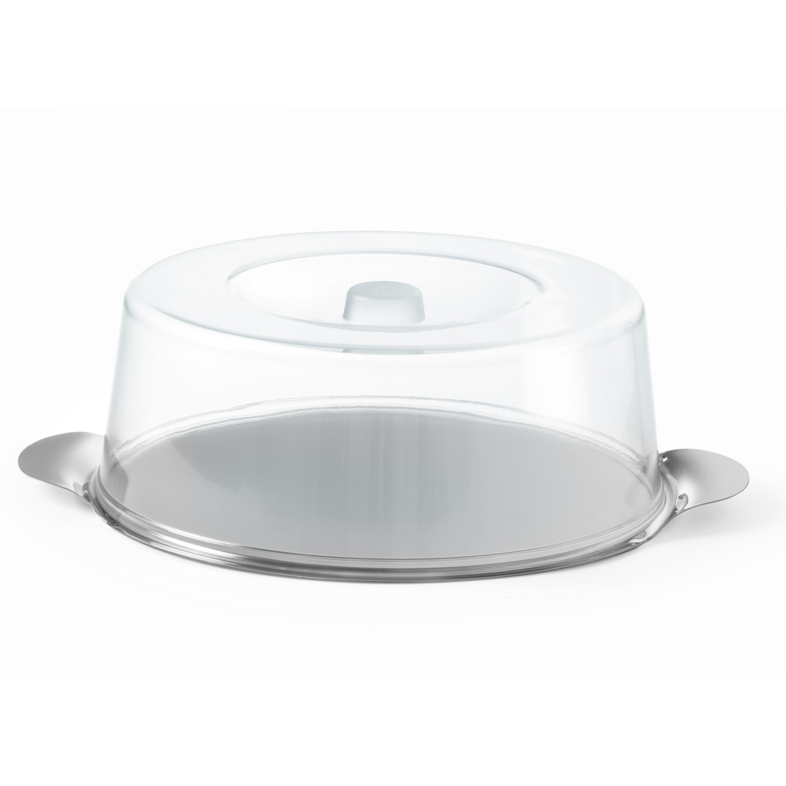 Stainless steel tray with a transparent lid, round dia. 300mm - Hendi 980101