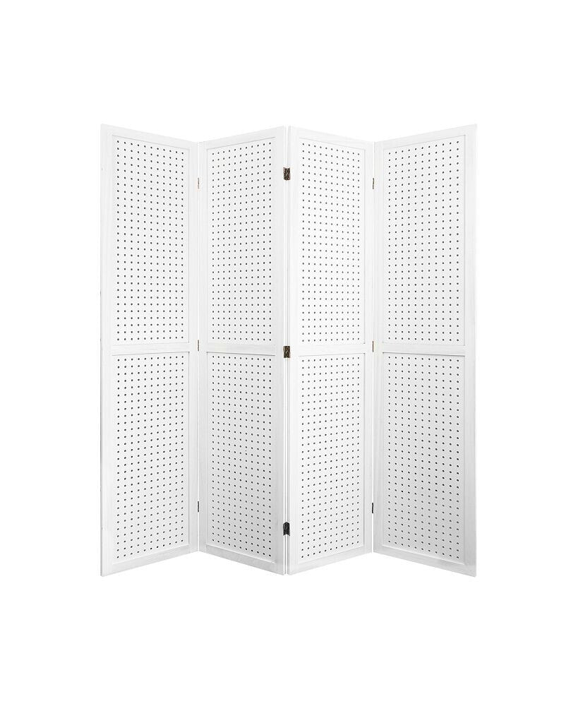 Simplie Fun 5.6Ft Pegboard Room Divider, Privacy Screen, Display Panel