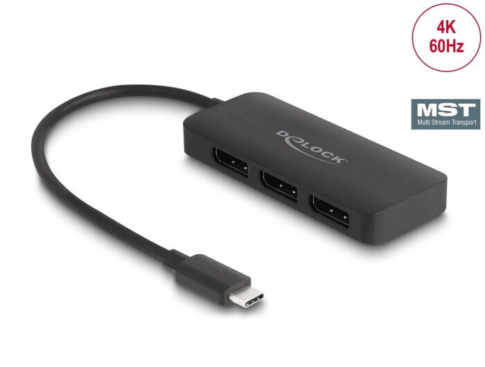 Delock USB Type-C Splitter DP Alt Mode zu 3 x DisplayPort MST 4K 60 Hz - Digital