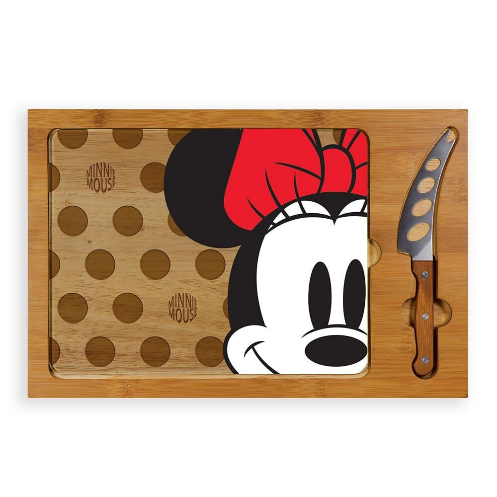 Disney minnie Mouse Glass Top Serving Tray and Knife Set
