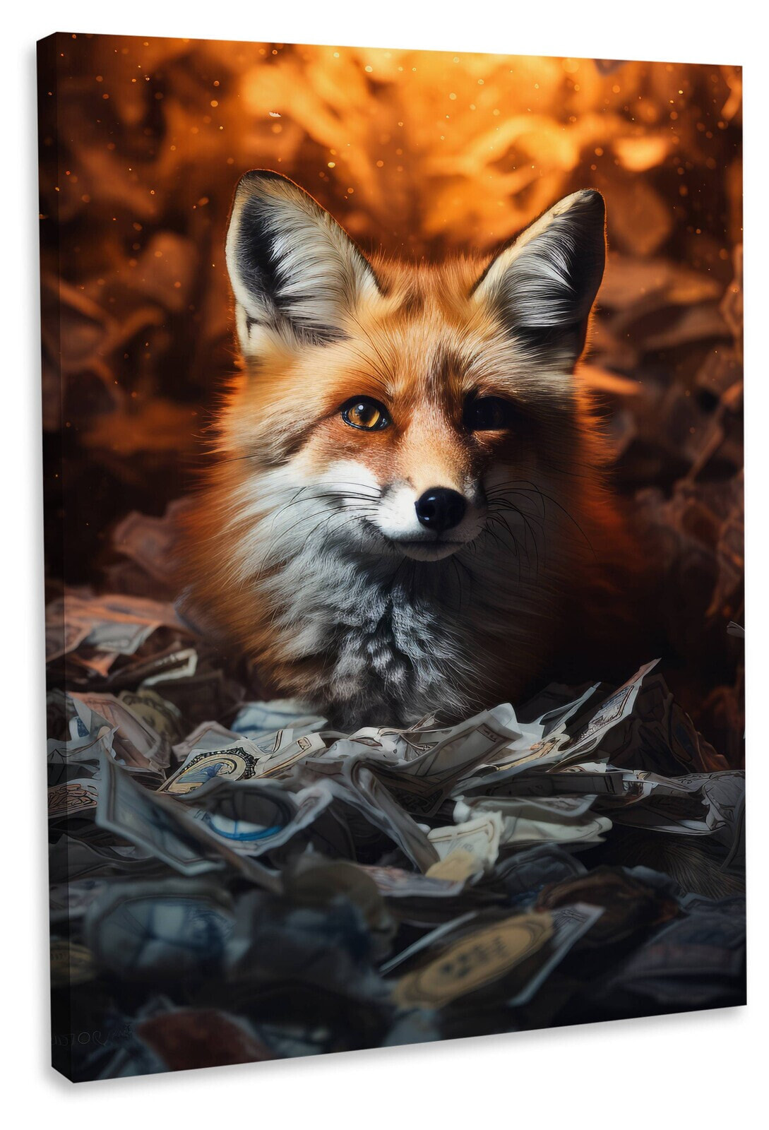 Leinwandbild Fox-Money