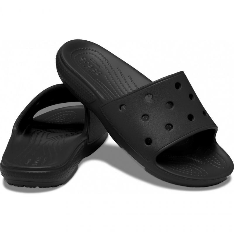 Мужские шлепанцы черные резиновые пляжные Crocs Classic Slide 206121 001 slippers