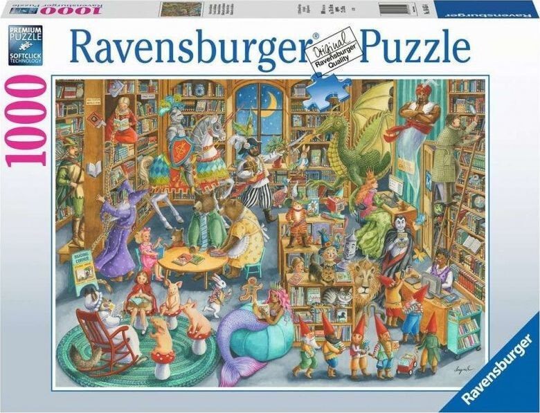 Ravensburger Puzzle 2D 1000 elementów Północ w bibilotece