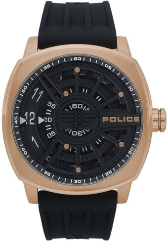Мужские наручные часы с черным силиконовым ремешком Speed Head PL15239JSR/02P  Police