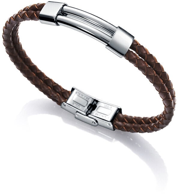 Мужской кожаный браслет коричневый плетеный Viceroy leather bracelet Air 6452P01011