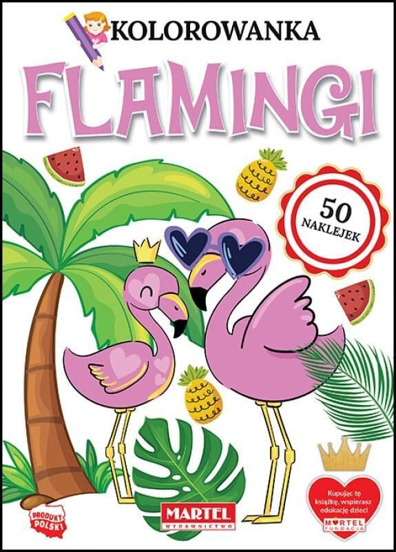 Раскраска для рисования Martel Kolorowanka z naklejkami Flamingi