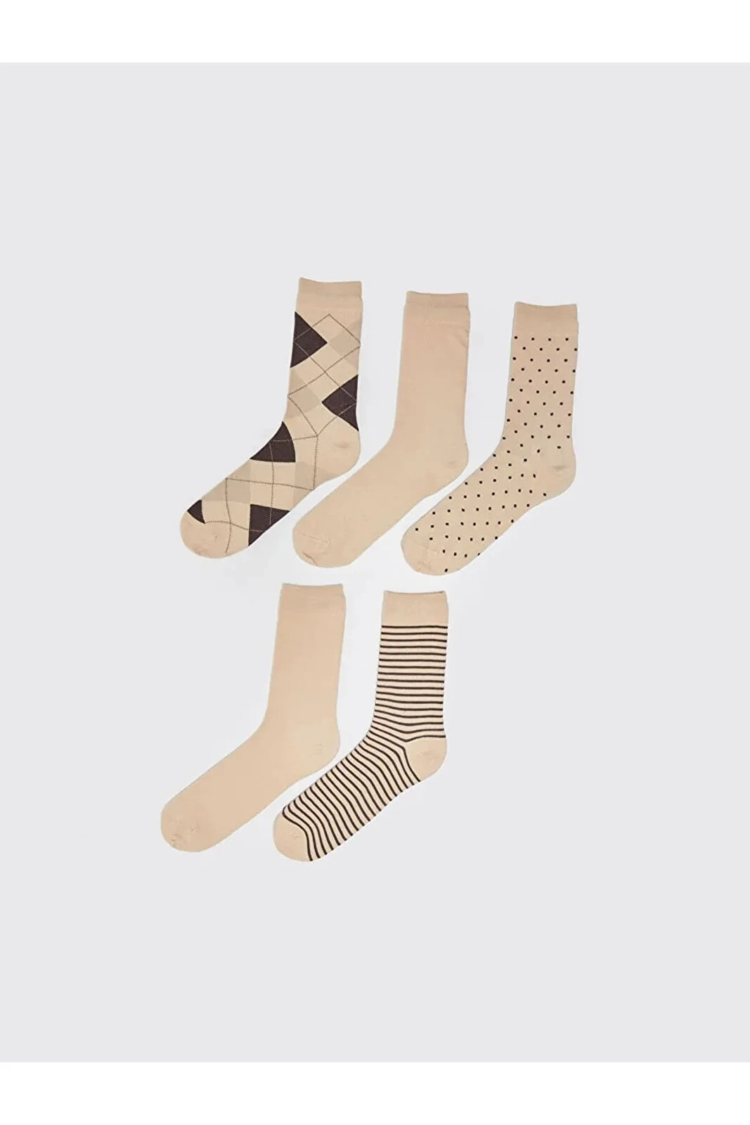 Aymira Giyimden Desenli Erkek Soket Çorap 5'li Viskon Karışımlı Esnek Kumaştan