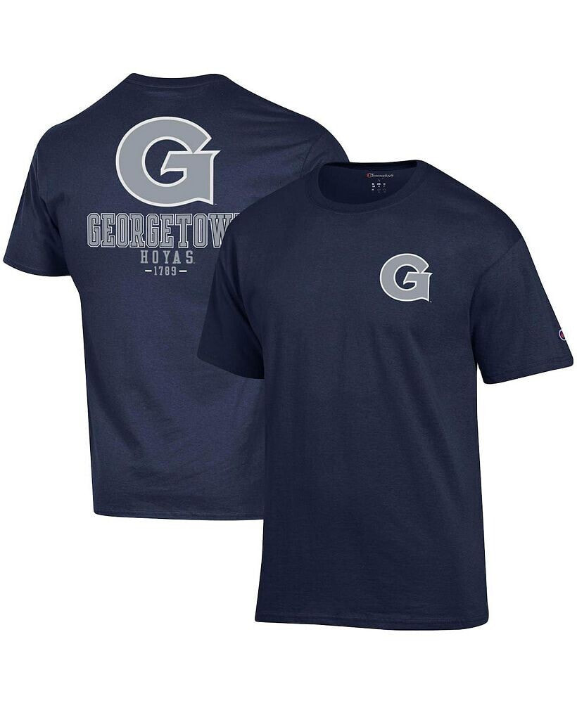 Champion men's Navy Georgetown Hoyas Stack 2-Hit T-shirt