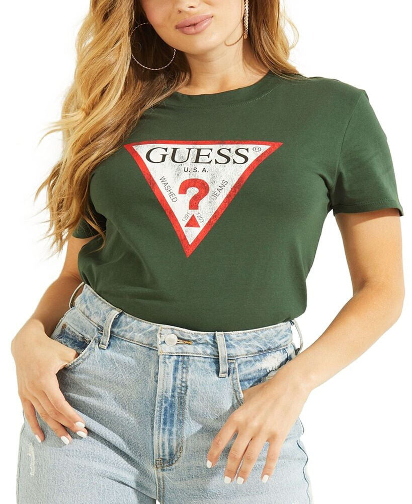GUESS women's Classic Fit Organic Cotton Logo T-Shirt