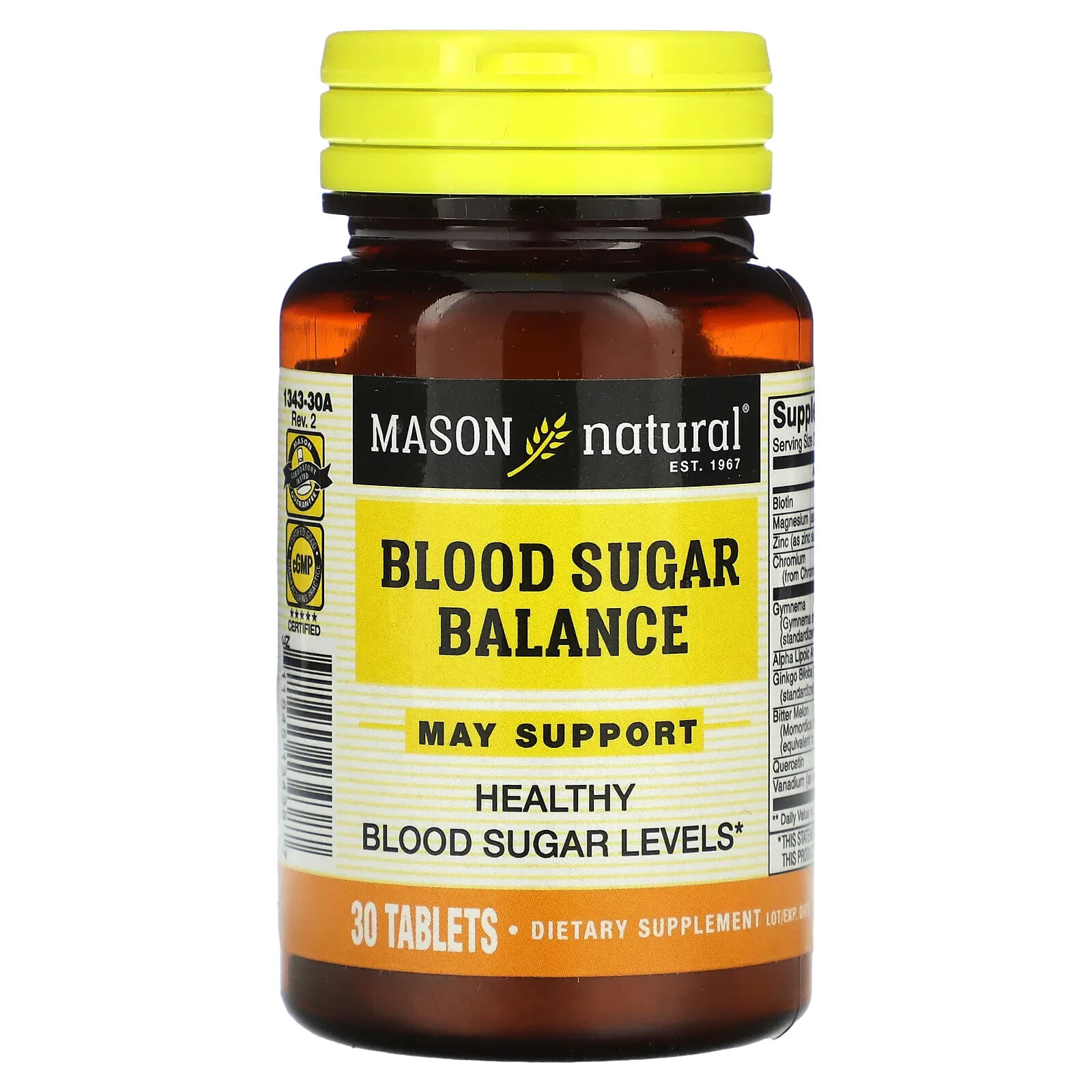 Mason Natural, Blood Sugar Balance, 30 таблеток