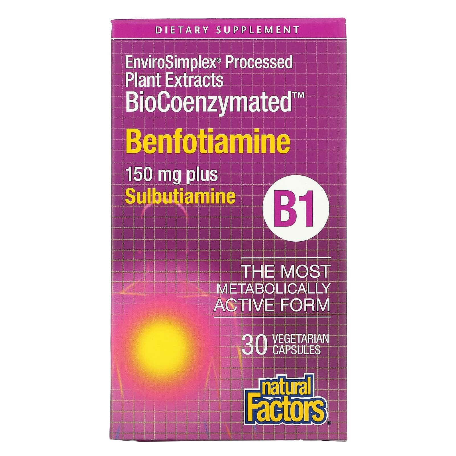 BioCoenzymated, B1, Benfotiamine Plus Sulbutiamine, 150 mg, 30 Vegetarian Capsules