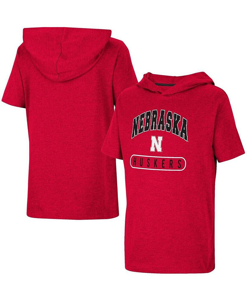 Colosseum big Boys Scarlet Nebraska Huskers Varsity Hooded T-shirt