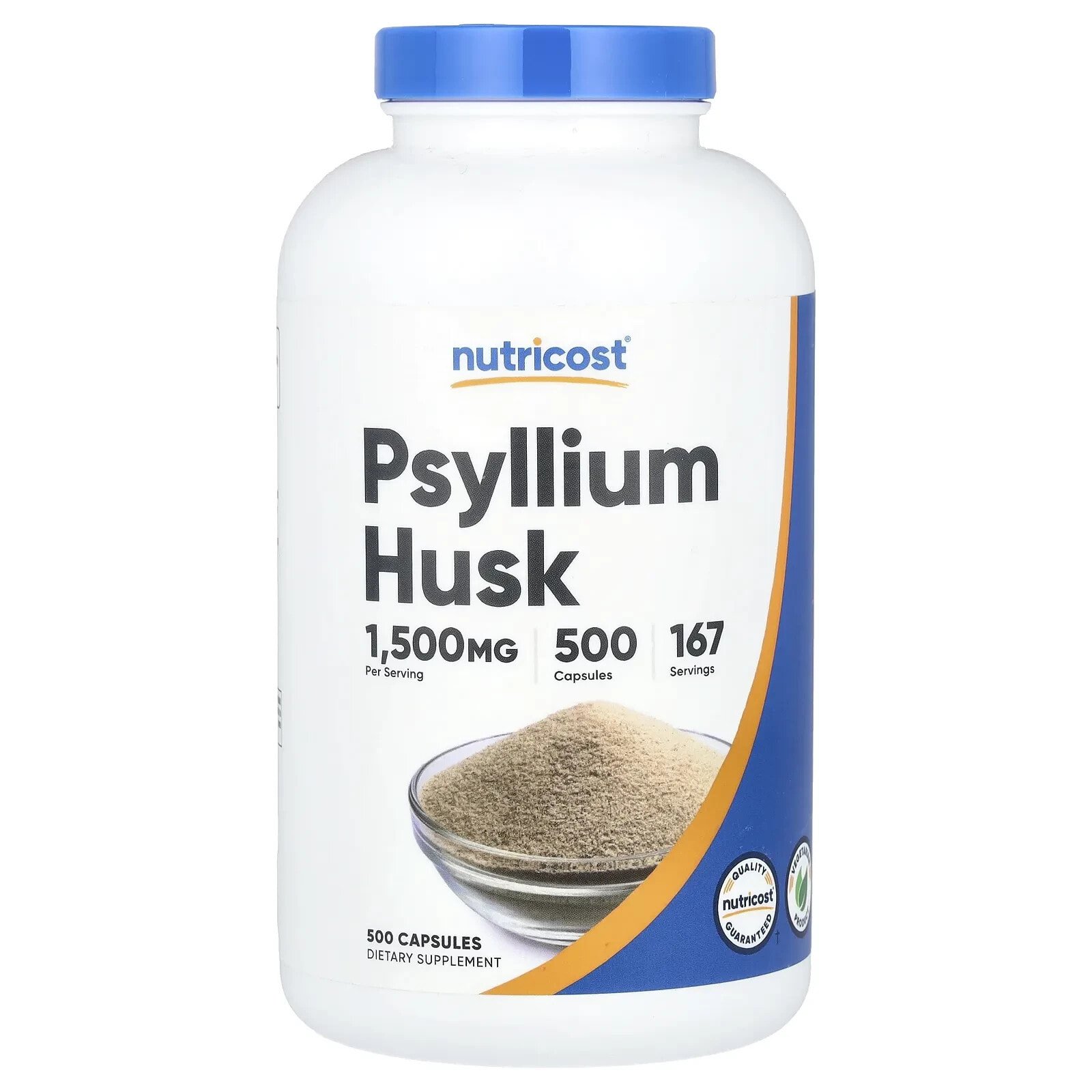 Psyllium Husk, 1,500 mg, 90 Capsules, (500 mg per Capsule)