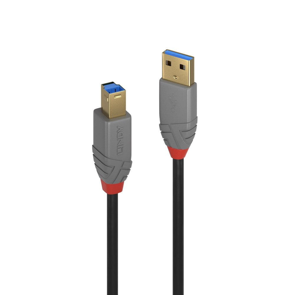 Lindy 36740 USB кабель 0,5 m 3.2 Gen 1 (3.1 Gen 1) USB A USB B Черный