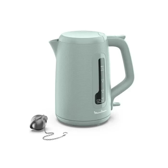 MOULINEX Wasserkocher 1,7 l, 1-Tassen-Anzeige, Anti-Kalk-Filter, automatische Abschaltung, Tee-Ei inklusive, Morning BY2M1310