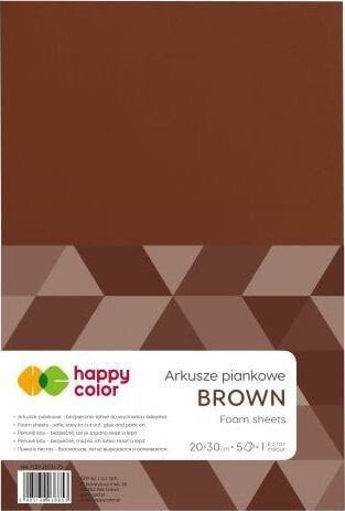 Декоративный элемент или материал для детского творчества Happy Color Arkusze piankowe A4, 5 ark, brązowy, Happy Color Happy Color