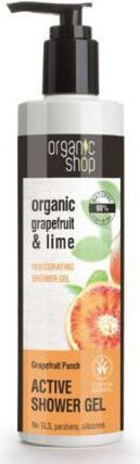 Organic Shop Grapefruit & Lime Active Shower Gel Освежающий гель для душа с ароматом грейпфрута и апельсина 280 мл