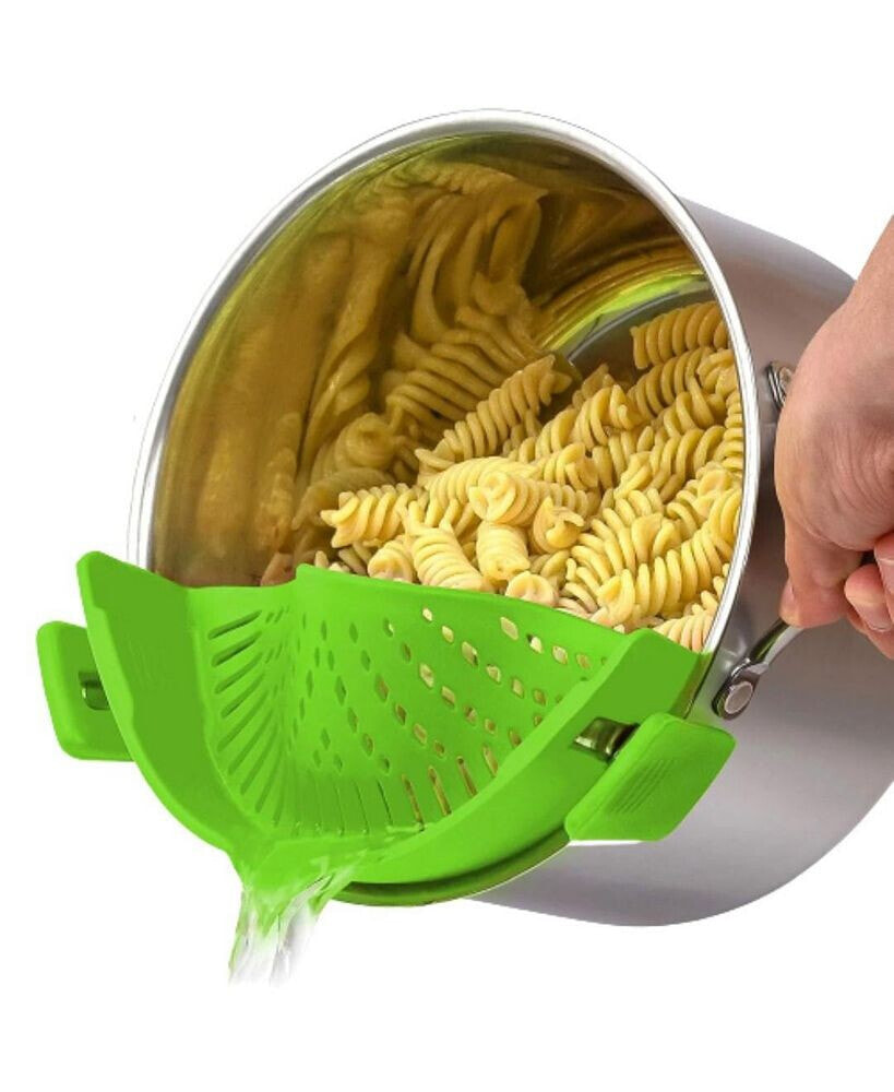 Adjustable Silicone Snap-On Pot Strainer For Pots  Pans
