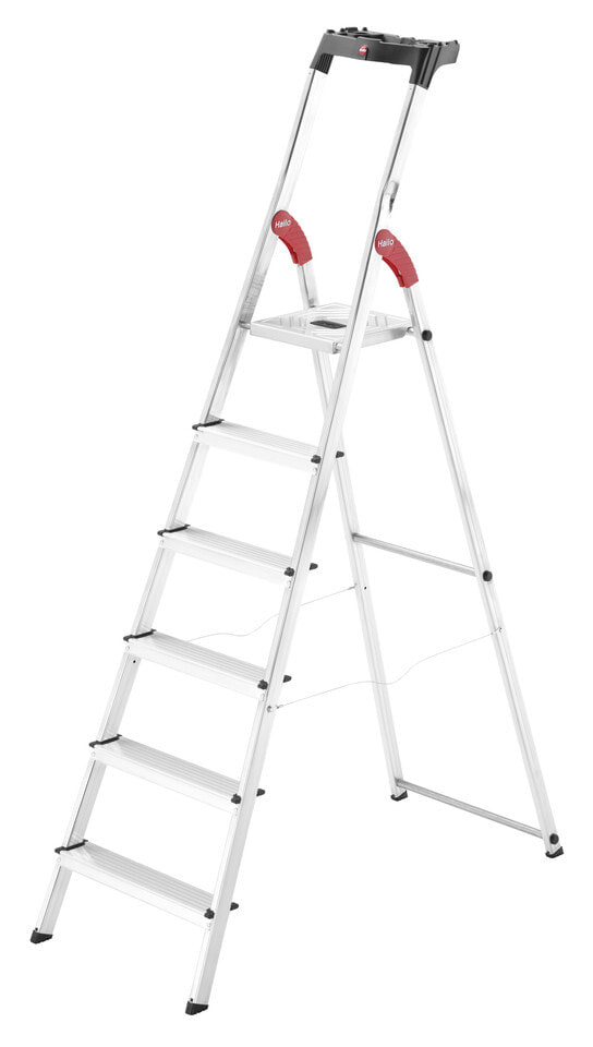 Hailo L60 Лестница-стремянка (со ступенями) Алюминий, Черный, Красный 8160-607