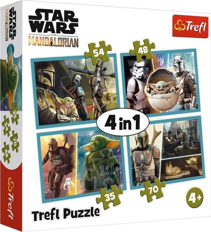 Trefl Puzzle 4w1 Mandalorian i jego świat Star Wars