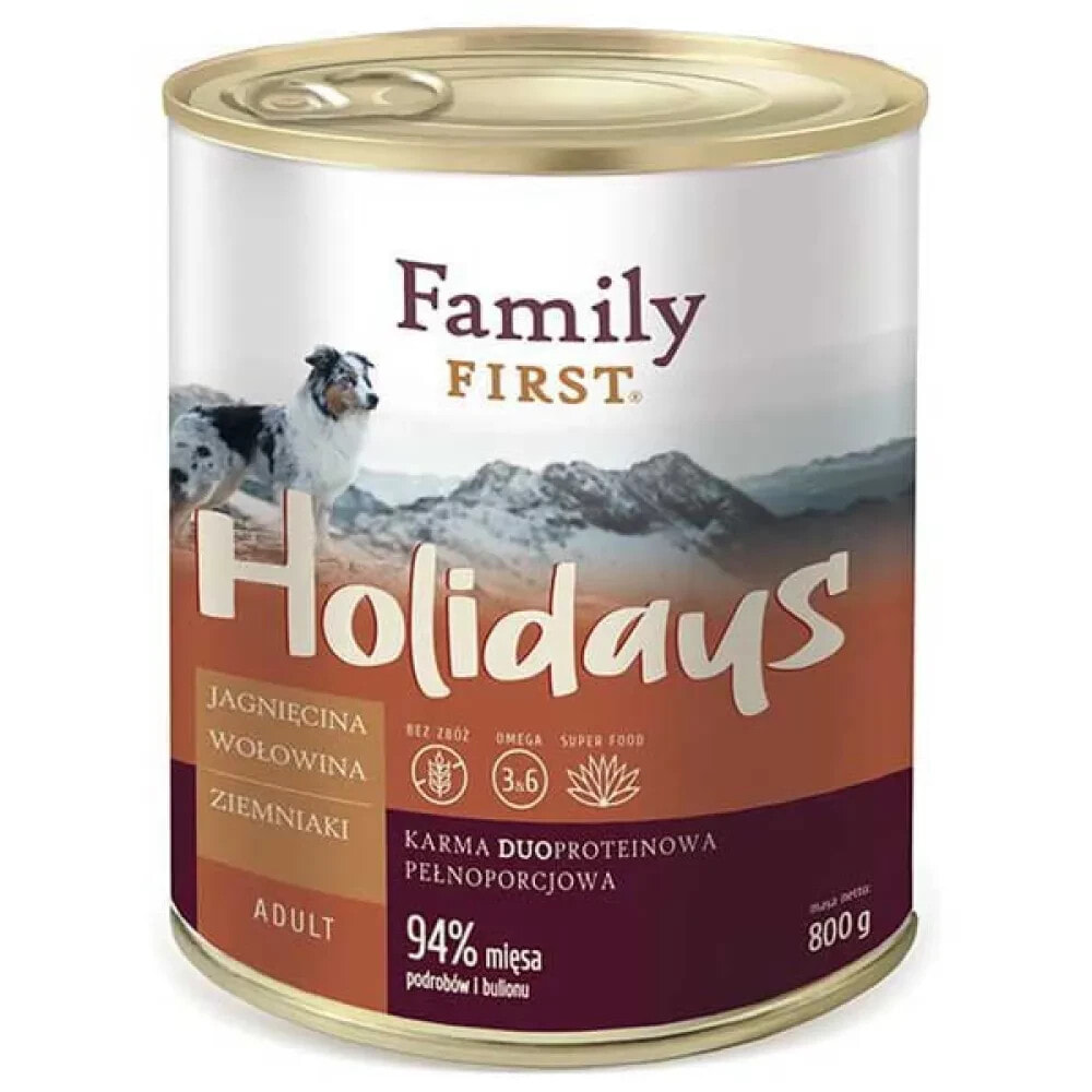 FAMILY FIRST Holidays Adult Lamb Beef Potato 800g Wet Dog Food