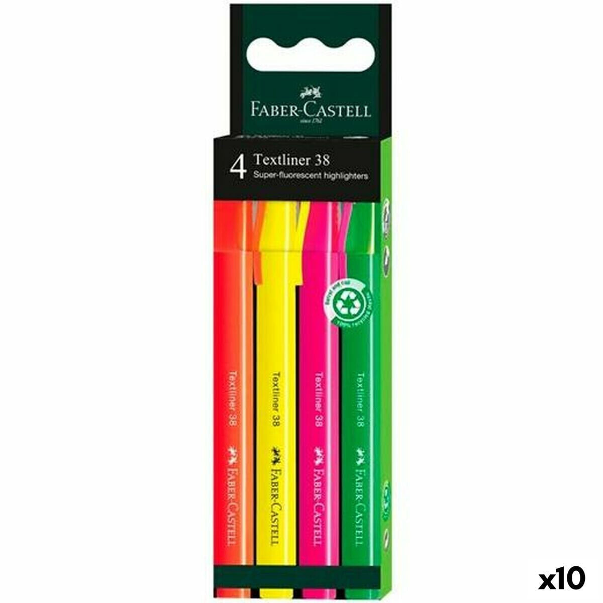 Fluorescent Marker Set Faber-Castell Textliner 38 Multicolour (10 Units)