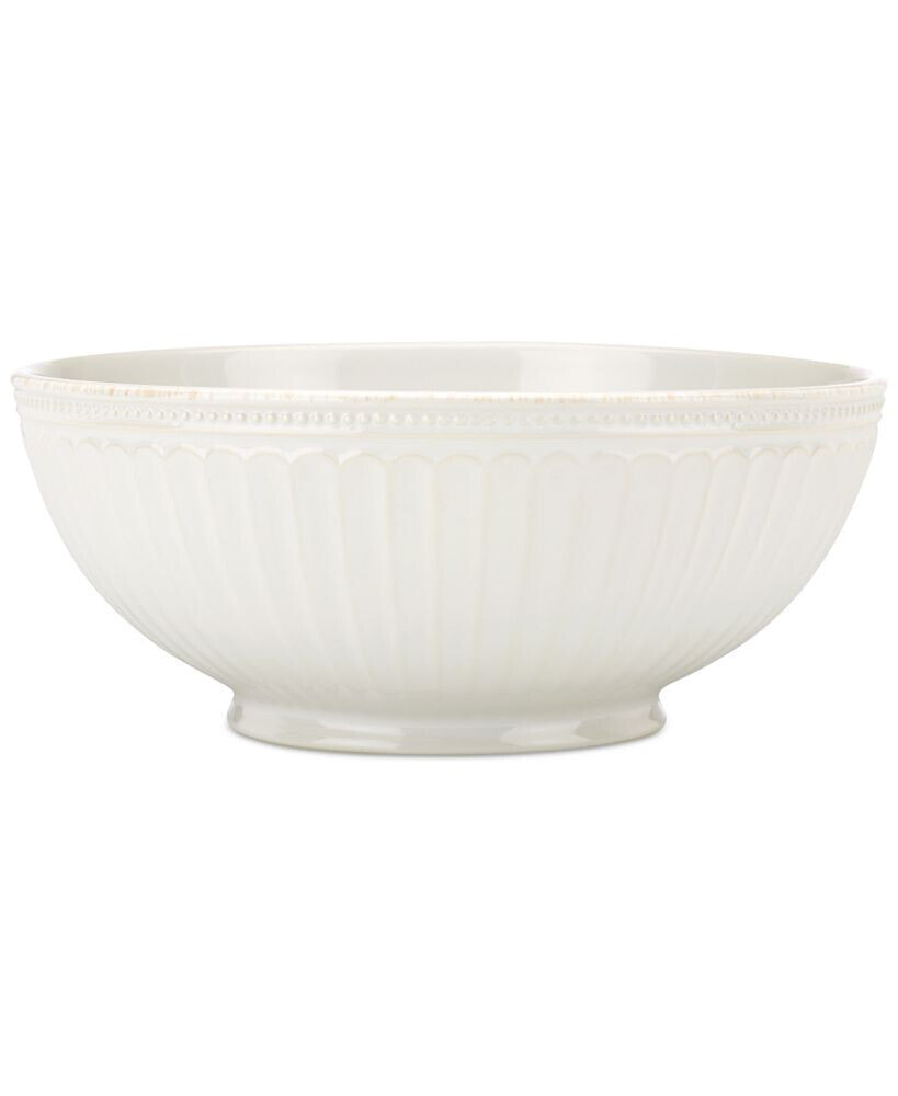 French Perle Groove Collection Ice Blue Serving Bowl