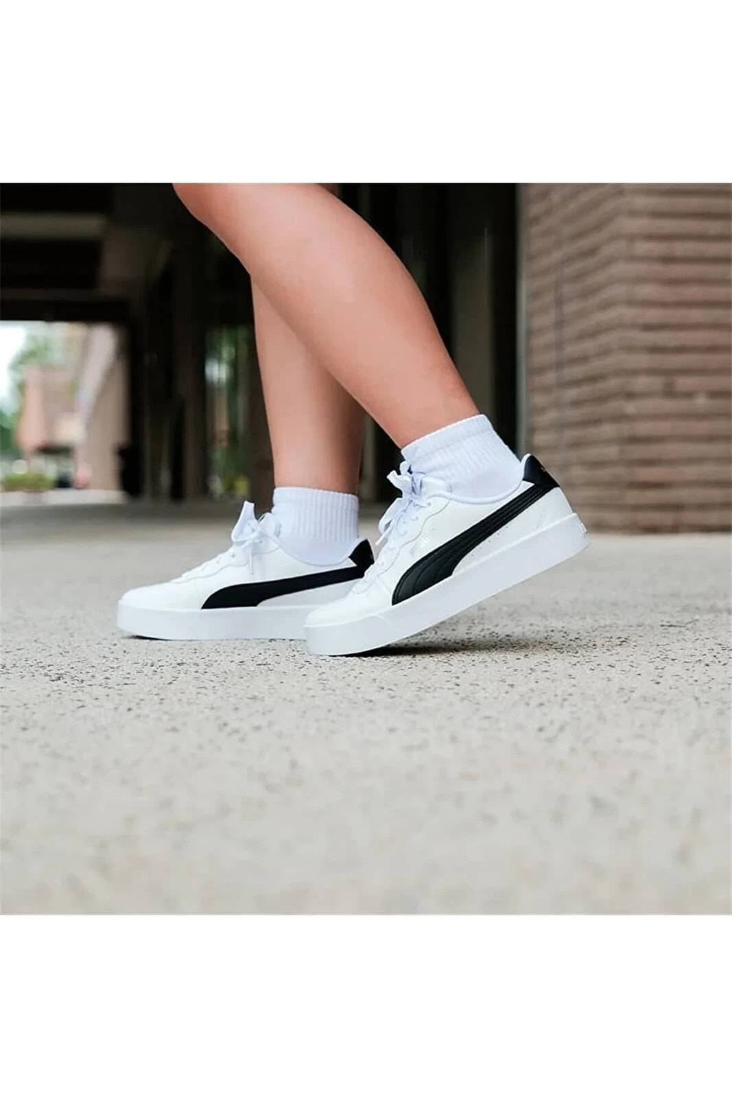 Skye Clean - Kadın Deri Beyaz-siyah Spor Ayakkabı - 380147 04