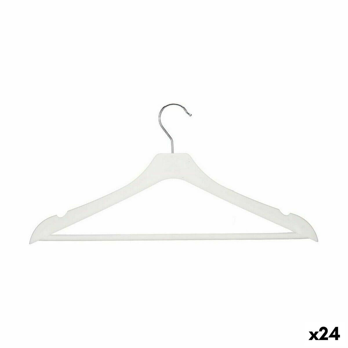 Set of Clothes Hangers White Plastic 44 x 21 x 1,3 cm (24 Units)