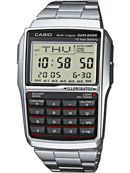 Мужские наручные электронные часы с серебряным браслетом CASIO DBC-32D-1AES Collection data-bank 37mm электронные V40100997 купить по выгодной цене от 6586 руб. в интернет-магазине market.litemf.com с доставкой
