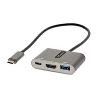 StarTech.com USB C Multiport Adapter - USB-C to HDMI 4K Video - 100W PD Pass-Through - USB 3.0 Hub 5Gbps (1xType-C/1xA) - USB-C Mini Dock - USB-C Travel Dock - Portable Laptop Docking Station - Wired - USB 3.2 Gen 1 (3.1 Gen 1) Type-C - 100 W - Grey - 5 G