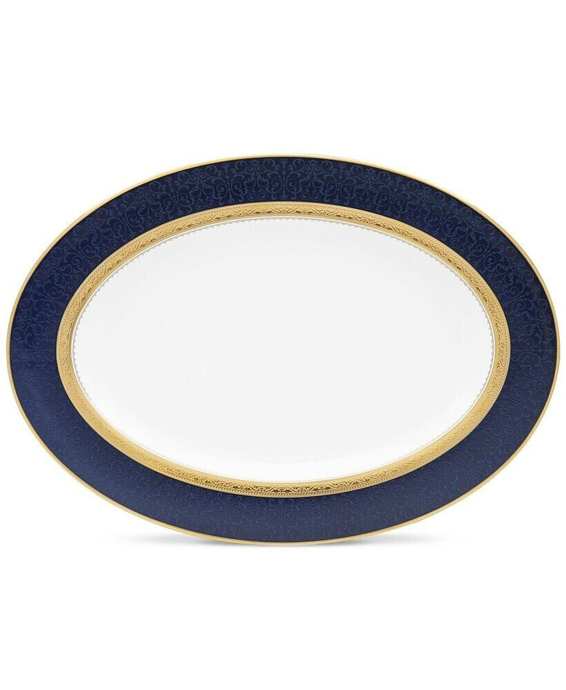 Noritake odessa Cobalt Gold Oval Platter, 14