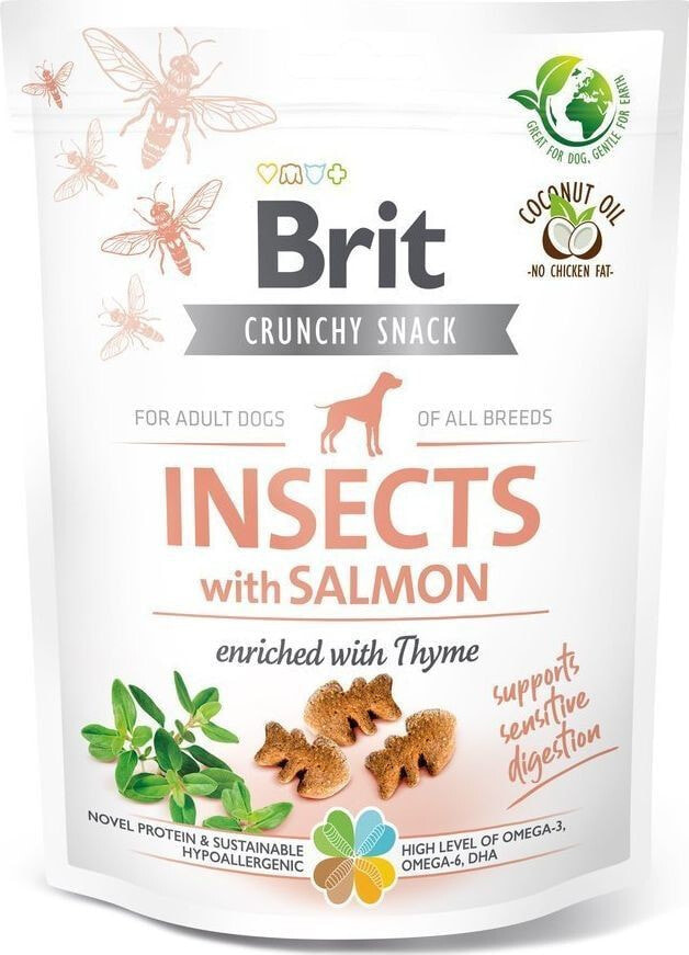 Лакомство для собак Brit BRIT CARE Dog Crunchy Cracker Insects rich in Salmon 200g