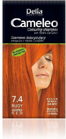 Delia Cosmetics Cameleo Coloring Shampoo 7.4 Copper Red Безаммиачный красящий  шампунь, оттенок медный  40 мл