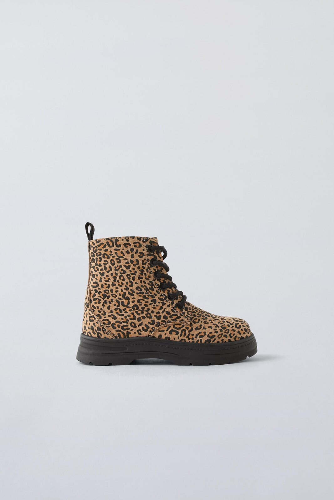 Lace-up animal print boots