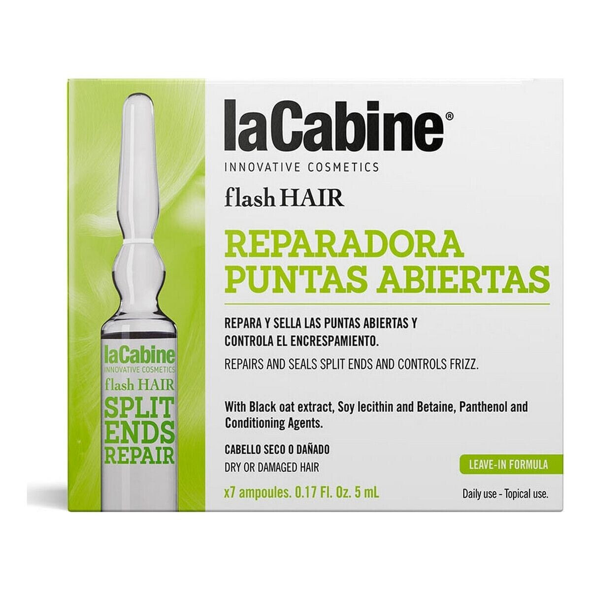 La Cabine Flash Hair Repair Ampules Восстанавливающие ампулы для поврежденных и секущихся волос 7 х 5 мл
