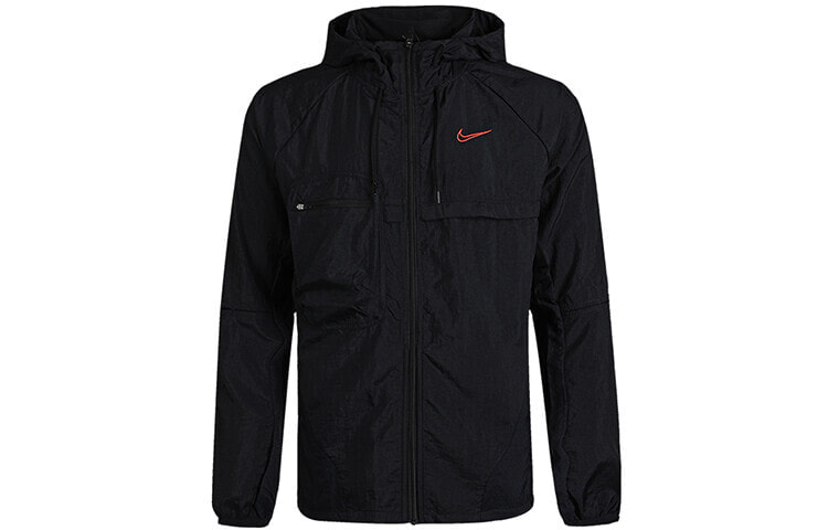 Nike Logo运动连帽夹克外套 男款 黑色 / Куртка Nike CU5000-010 Logo Trendy Clothing Featured Jacket