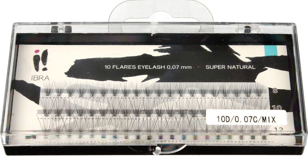 IBRA  SUPER NATURAL 0.07-C-MIX  8 mm,10 mm,12mm Накладные ресницы в пучках