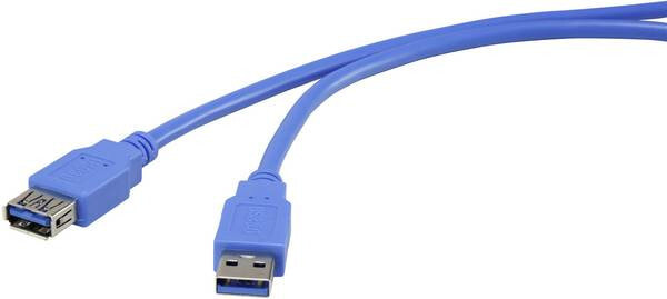 Renkforce RF-4262130 - 3 m - USB A - USB A - USB 3.2 Gen 1 (3.1 Gen 1) - 5000 Mbit/s - Blue